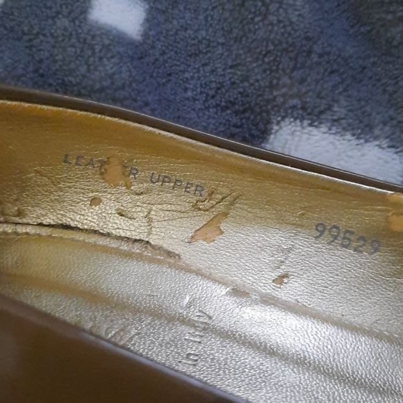 J.Crew Taupe Almond Toe Square Gem Embellishment 3 Inch Patent Leather Pumps 6.5 - Picture 9 of 16